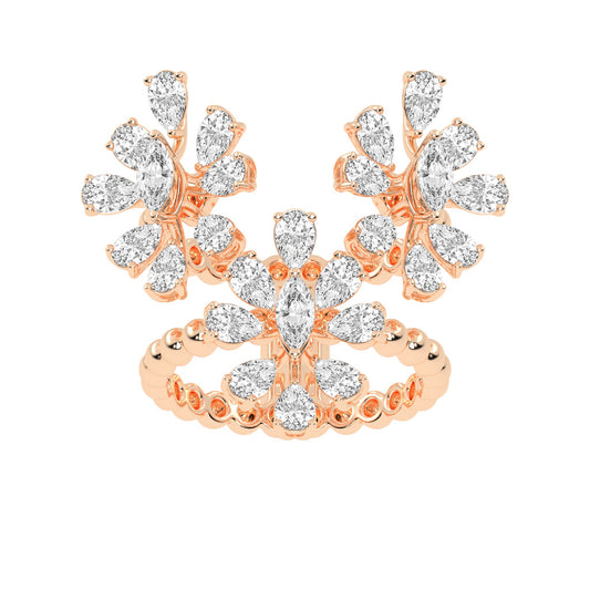Diamond Blossom Cluster Ring