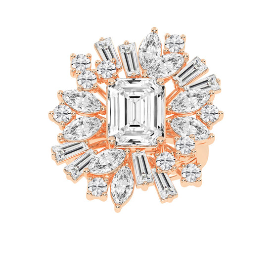 Modern SquareCut Diamond Ring