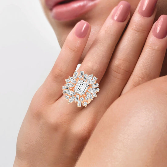 Modern SquareCut Diamond Ring