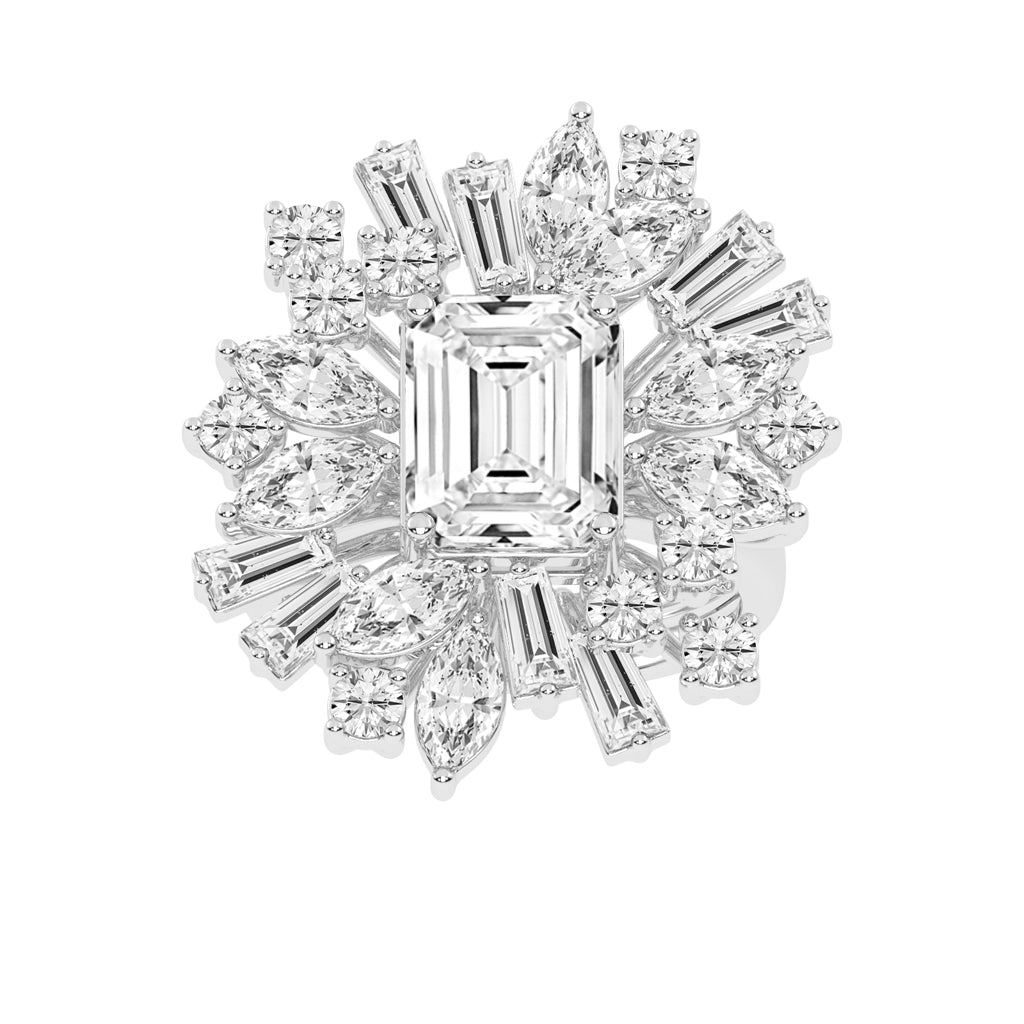 Modern SquareCut Diamond Ring