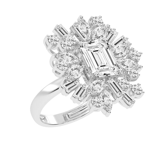 Modern SquareCut Diamond Ring