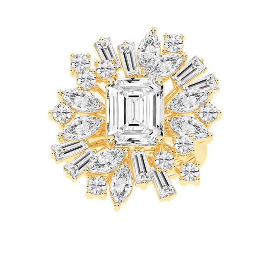 Modern SquareCut Diamond Ring
