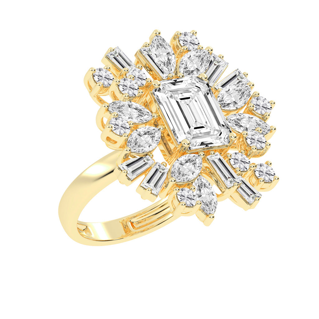 Modern SquareCut Diamond Ring