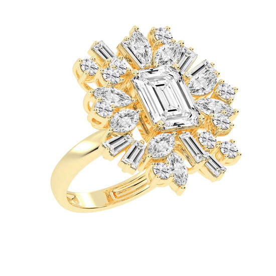 Modern SquareCut Diamond Ring