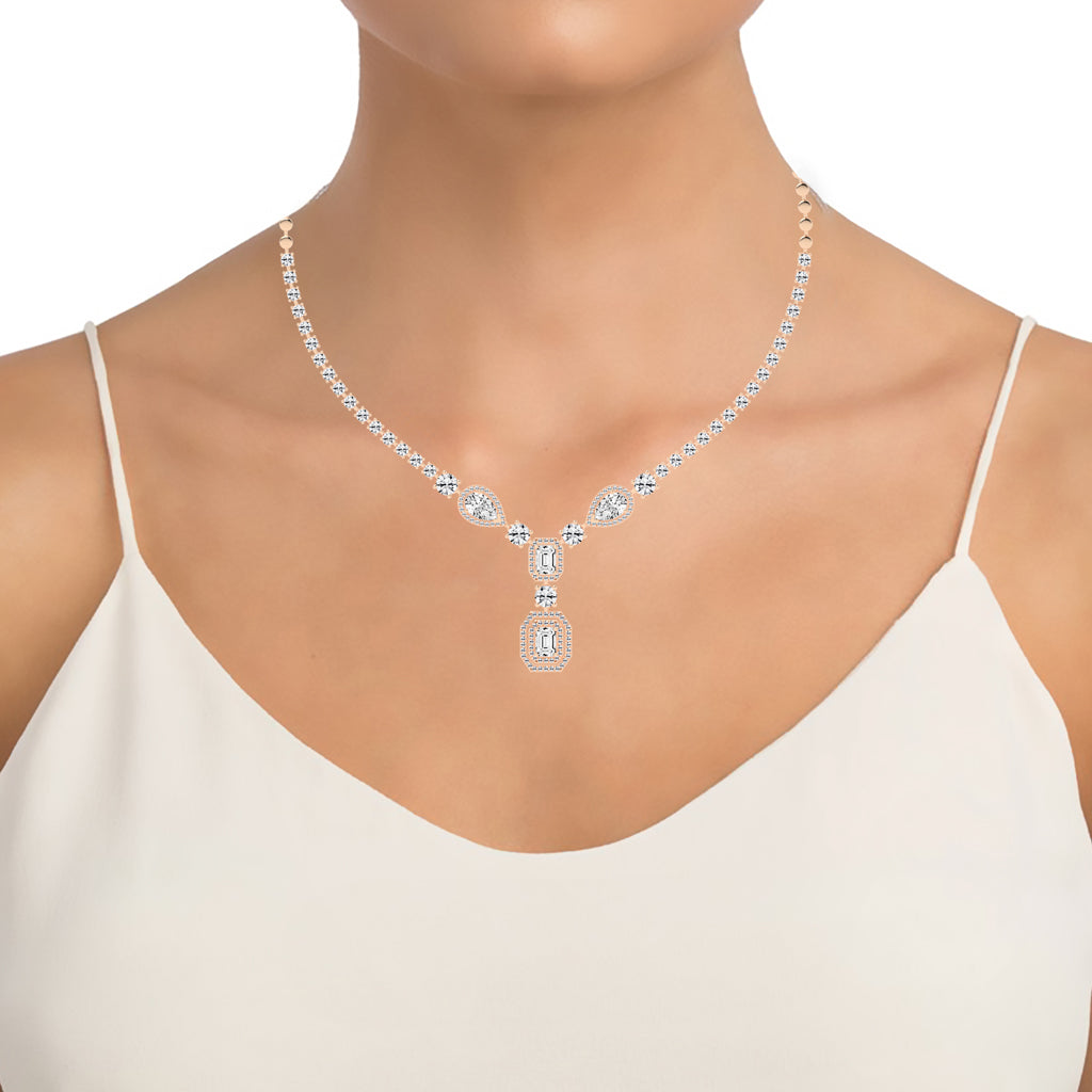 Regalia Radiant Emerald Tennis Necklace