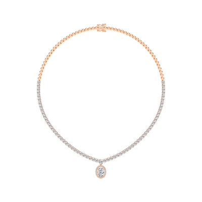 Solana Oval Drop Diamond Necklace
