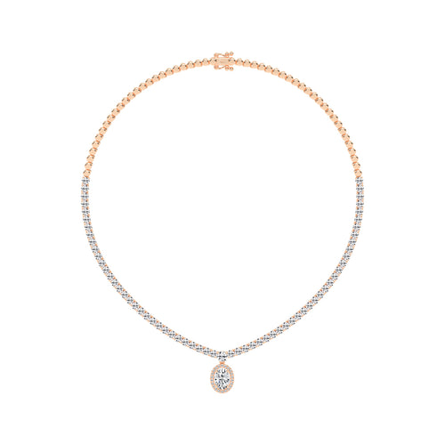 Solana Oval Drop Diamond Necklace