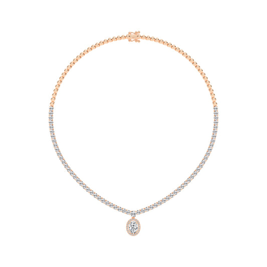 Solana Oval Drop Diamond Necklace