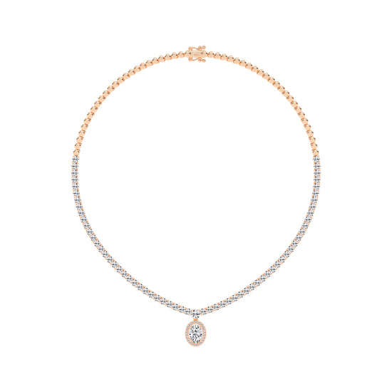 Solana Oval Drop Diamond Necklace