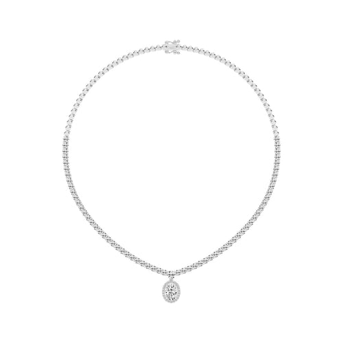 Solana Oval Drop Diamond Necklace
