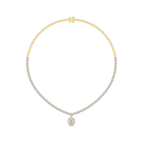 Solana Oval Drop Diamond Necklace