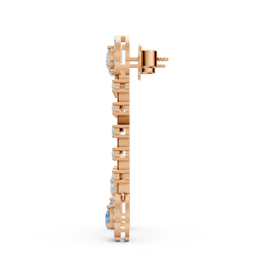 Pear Drop Linear Dangler Earrings