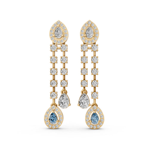 Pear Drop Linear Dangler Earrings