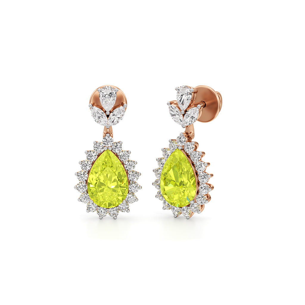 Radiant Lime Pear Drop Earrings
