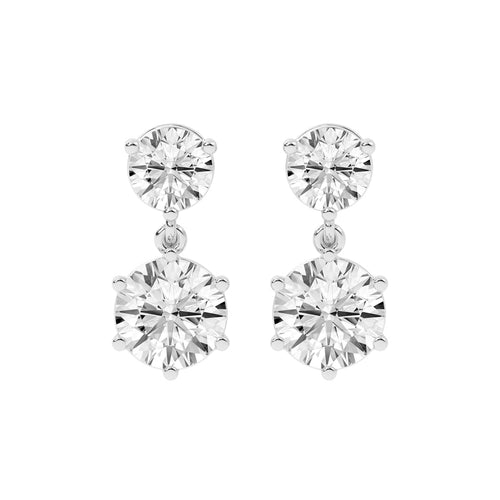 Classic TwoStone Diamond Drop Earrings