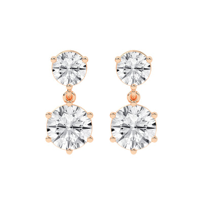 Classic TwoStone Diamond Drop Earrings
