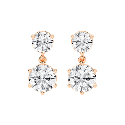Classic TwoStone Diamond Drop Earrings
