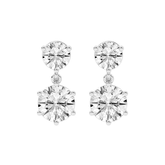 Classic TwoStone Diamond Drop Earrings