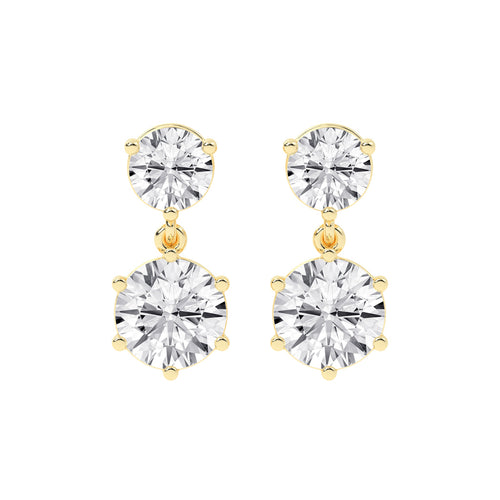 Classic TwoStone Diamond Drop Earrings