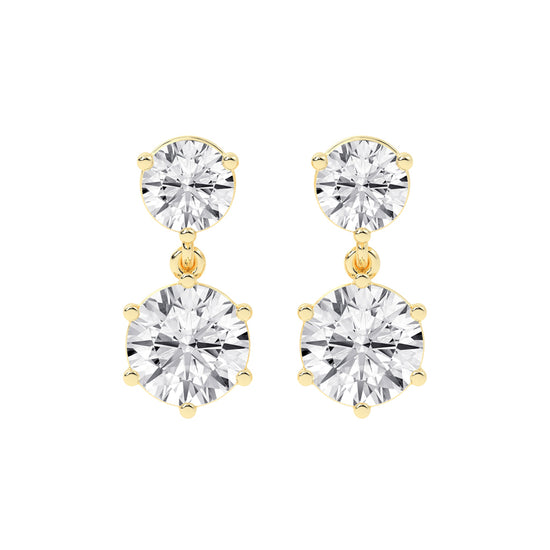 Classic TwoStone Diamond Drop Earrings