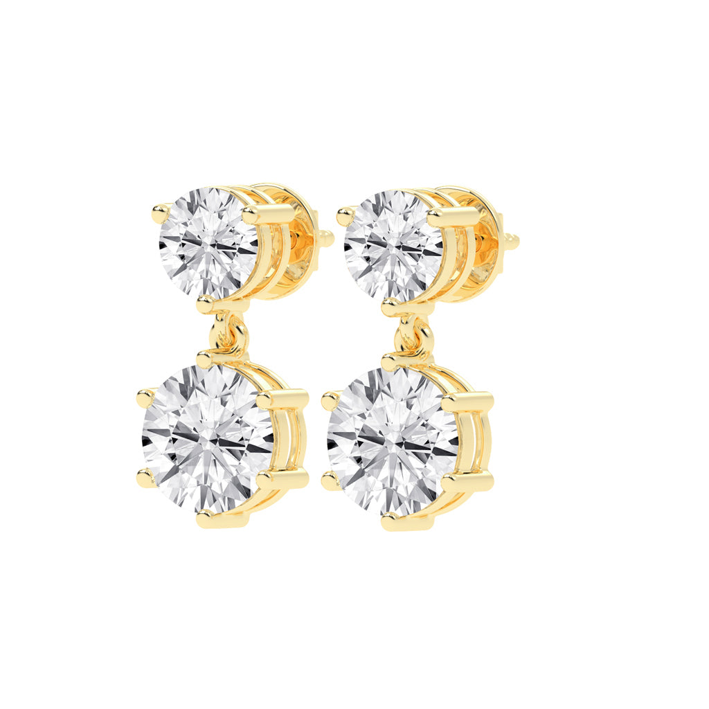 Classic TwoStone Diamond Drop Earrings