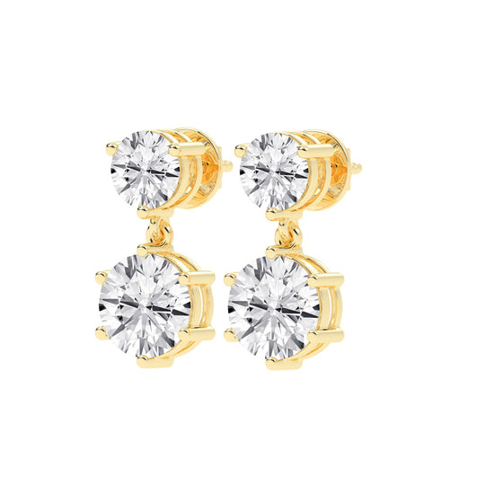 Classic TwoStone Diamond Drop Earrings