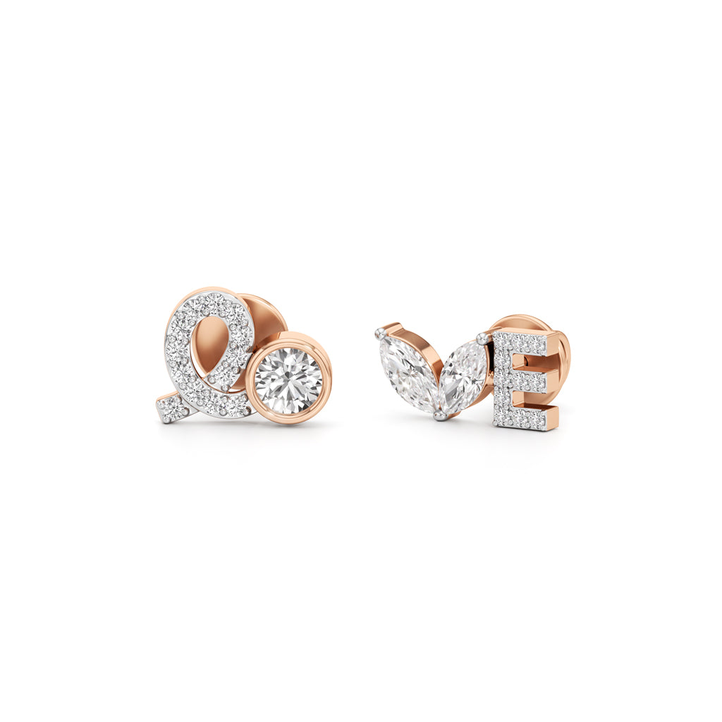 Diamond Love Stud Earrings