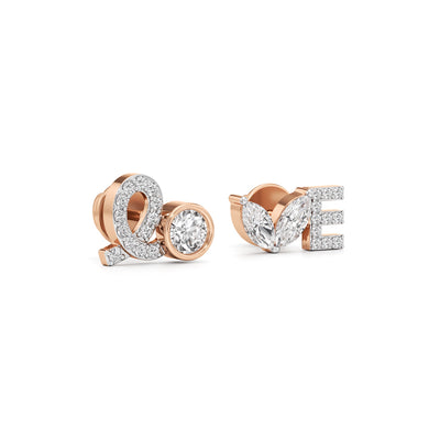 Diamond Love Stud Earrings