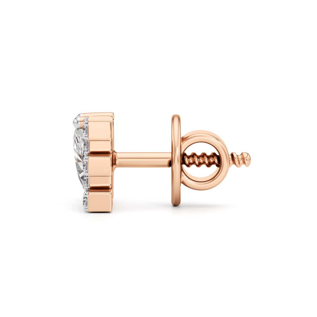 Diamond Love Stud Earrings