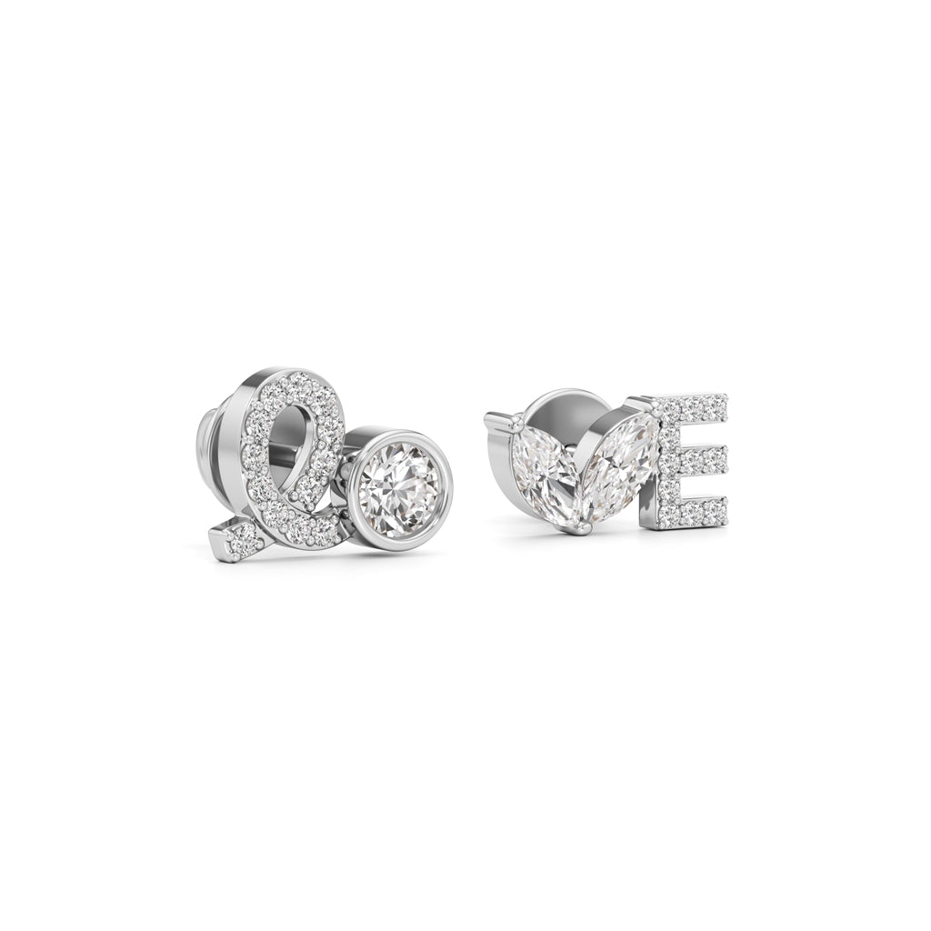 Diamond Love Stud Earrings