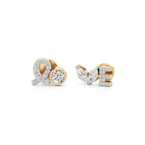 Diamond Love Stud Earrings