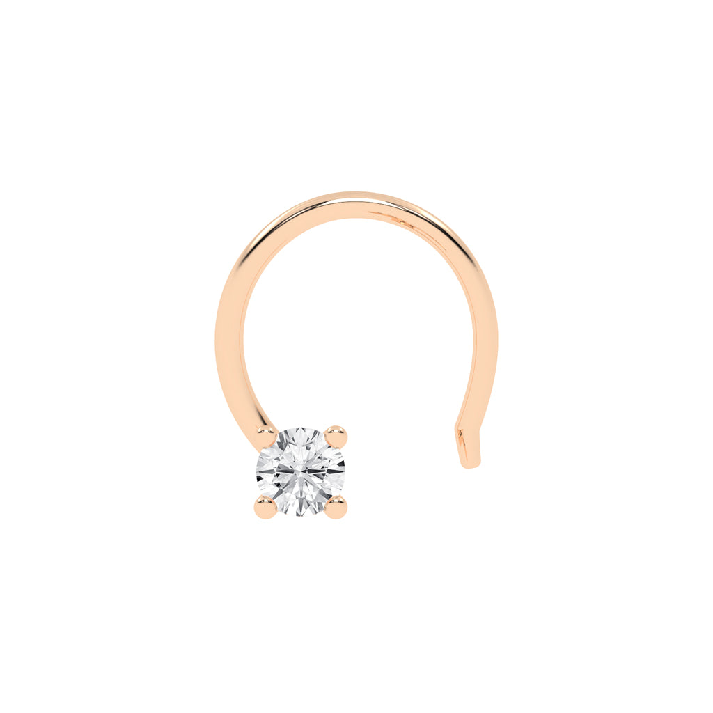 Aurora Glint Minimalist Round Diamond Nose Pin