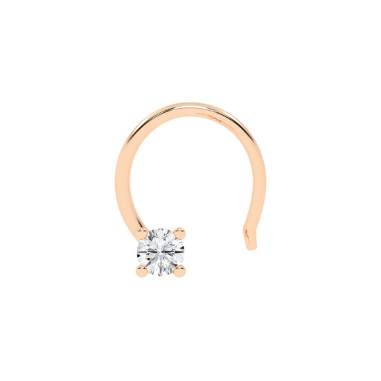 Aurora Glint Minimalist Round Diamond Nose Pin