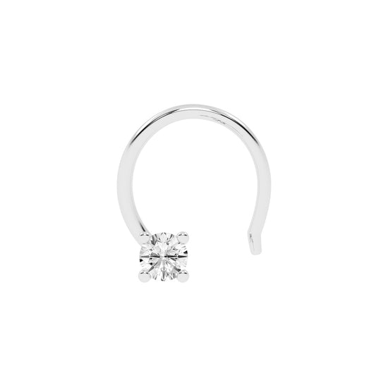 Aurora Glint Minimalist Round Diamond Nose Pin