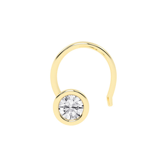 Dazzling Diamond Bezel Set Nose Pin
