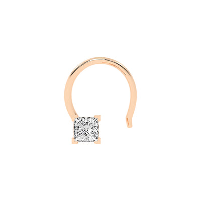 Elegant Princess-Cut Diamond Nose Stud