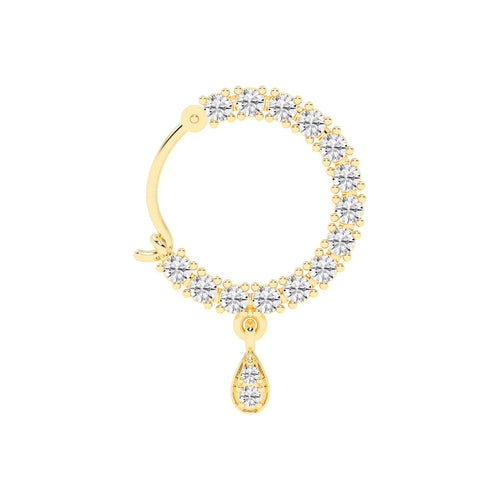 Radiant Teardrop Dangle Nose Hoop