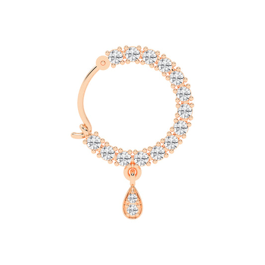 Radiant Teardrop Dangle Nose Hoop