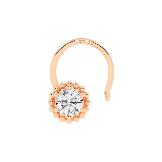 RoseHued Beaded Halo Nose Pin