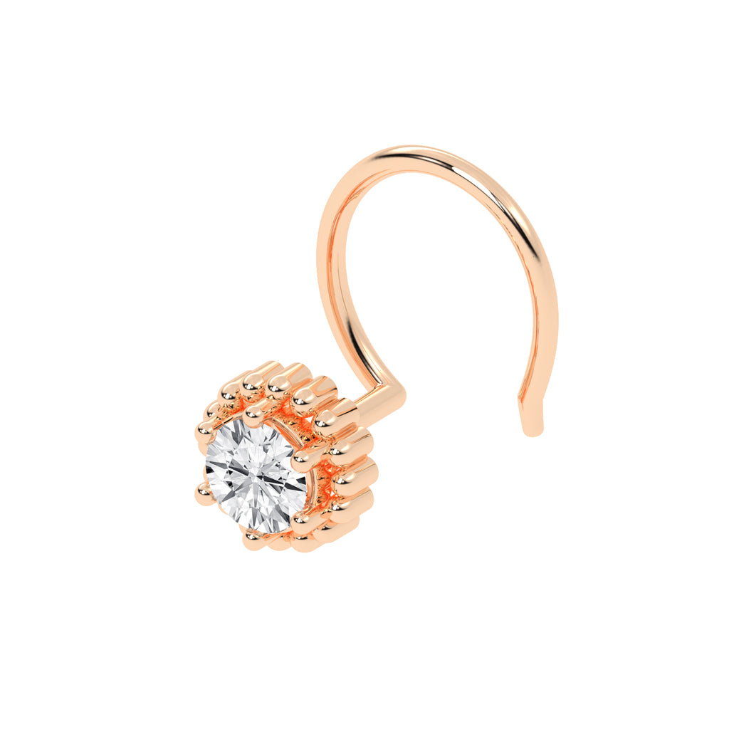 RoseHued Beaded Halo Nose Pin