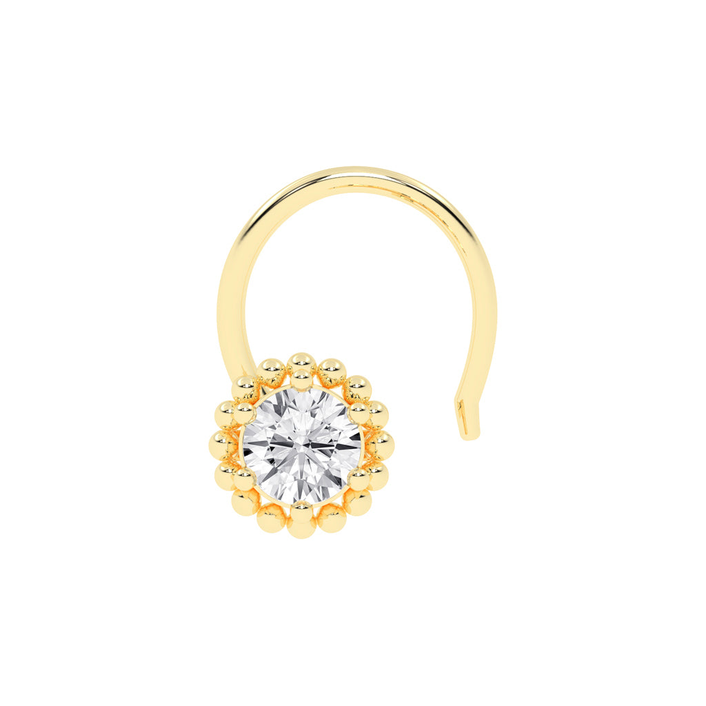 RoseHued Beaded Halo Nose Pin