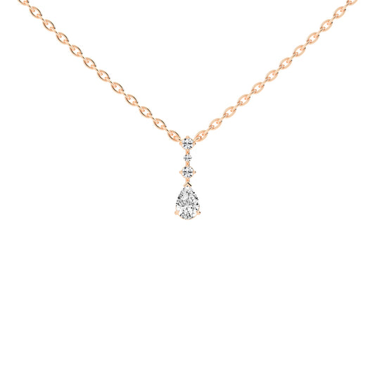 Miora Three Stone Pear Cut Delicate Lab Diamond Pendant