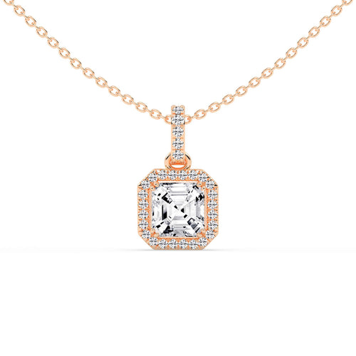 Jasmin Asscher Cut Halo Lab Diamond Pendant