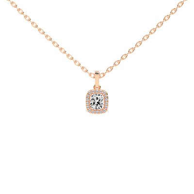 Fina Cushion Cut Halo Lab Diamond Pendant