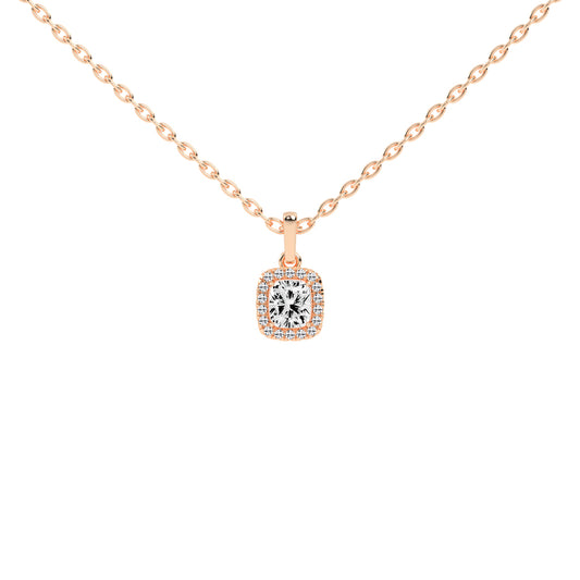 Fina Cushion Cut Halo Lab Diamond Pendant