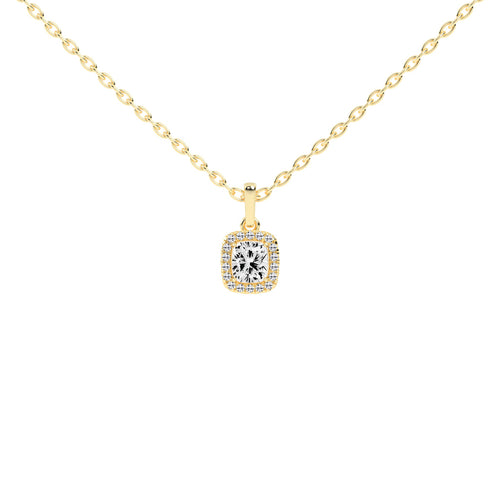 Fina Cushion Cut Halo Lab Diamond Pendant