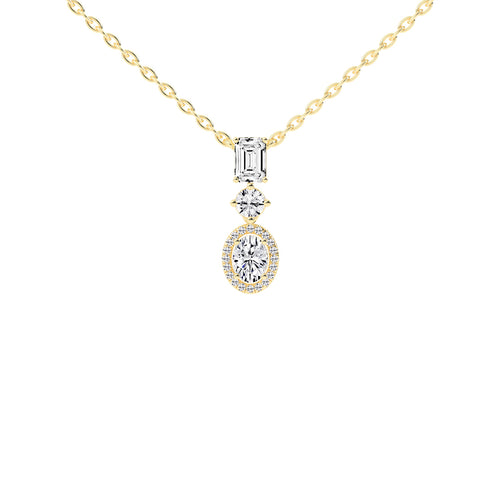 Mirabelle Three Tiered Fancy Lab Ddiamond Pendant