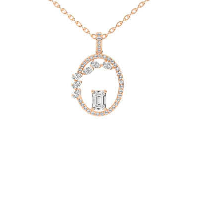 Tessa Geometric emerald cut fancy lab diamond Pendant