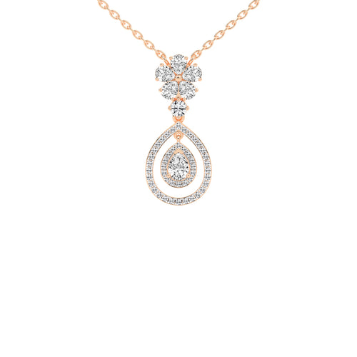 Prisma pear cut Double halo lab diamond Pendant