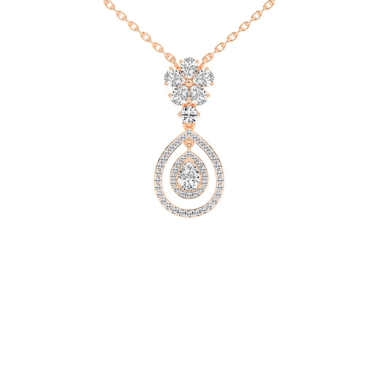 Prisma pear cut Double halo lab diamond Pendant